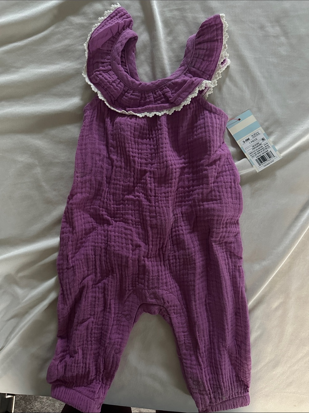 Cat & Jack Purple Ruffled Shoulder Romper